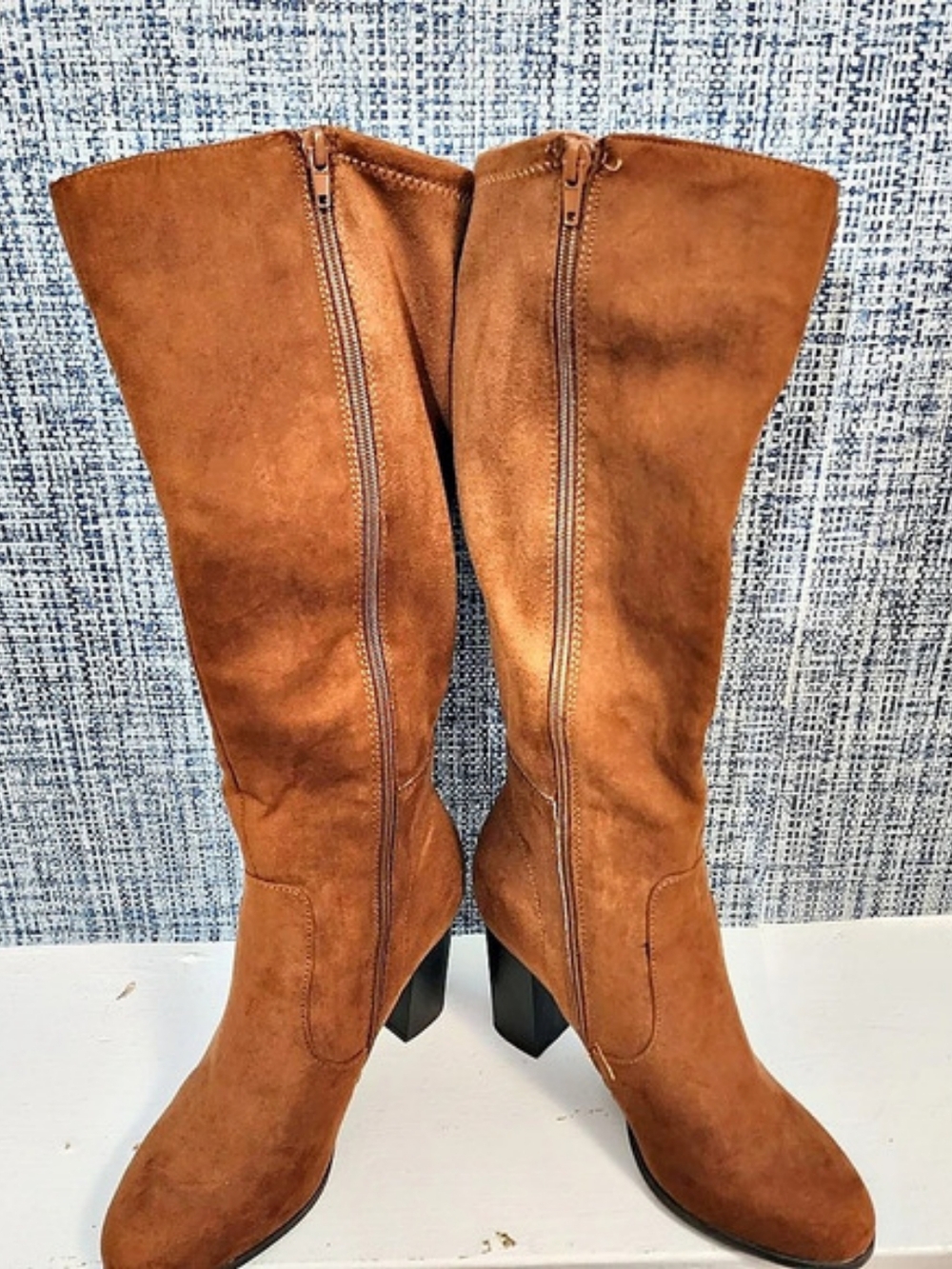 Style & Co Addyy Knee High Wide Calf Dress Boots Brown US 8M